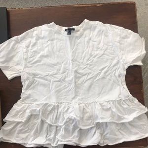 Forever 21 White Ruffle Top